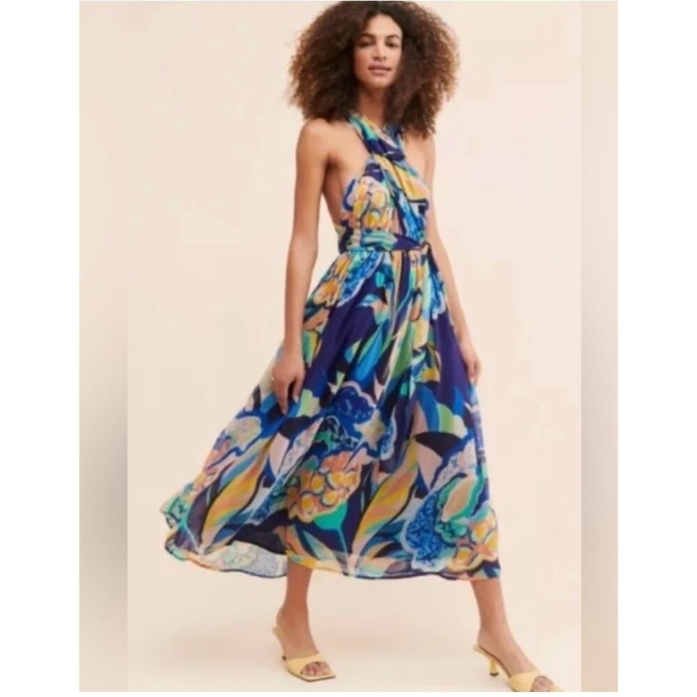 Alexandra Farmer Printed Maxi Dress XL